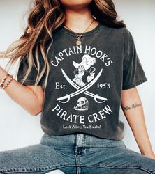 disney villains captain hook pirate crew est 1953 shirt, peter pan, tinker bell  unisex tshirt family birthday gift adul