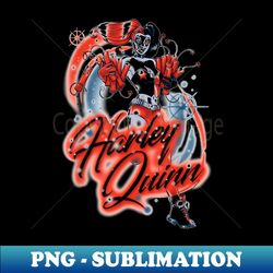 harley quinn airbrush - premium png sublimation file - vibrant and eye-catching typography