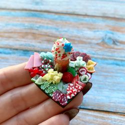 magnet realistiic christmas board dollhouse decor