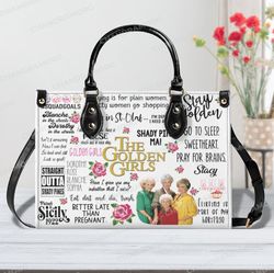 custom name the golden girls leather bag hand bag, golden girls woman handbag, tv series lovers handbag