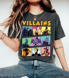 retro disney villains characters shirt, ursula,scar,maleficent,cruella,evil queen,jafar,captain hook shirt, disneyland v