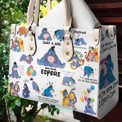 eeyore winnie the pooh leather bag hand bag, eeyore woman handbag, eeyore lovers handbag