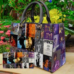 personalized prince leather bag, prince purple women bags purses, prince lovers handbag