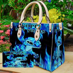 stitch nope not yours leather bag , stitch women bags purses, stitch lovers handbag