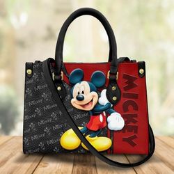 mickey cute pattern leather handbag, mickey woman purse, mickey lovers handbag