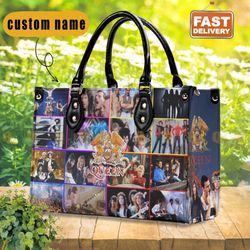 queen band leather handbag, queen handbag, music band handbag