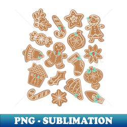 gingerbread cookies - retro png sublimation digital download - bring your designs to life