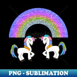 glitter rainbow unicorn - unique sublimation png download - capture imagination with every detail