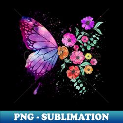 galaxy floral butterfly - decorative sublimation png file - unlock vibrant sublimation designs
