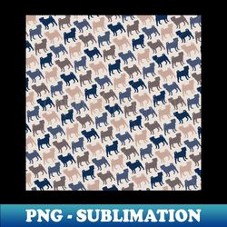 elegant wood pug pattern - vintage sublimation png download - fashionable and fearless