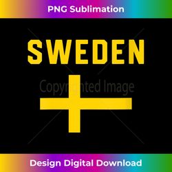 Womens I Love Sweden Minimalist Swedish Flag V-Neck - Classic Sublimation PNG File - Channel Your Creative Rebel