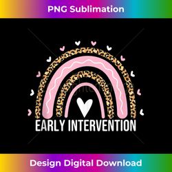 early intervention squad teacher for women leopard rainbow tank to - deluxe png sublimation download - lively and captivating visuals