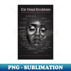 facial piercings infographic chart - instant png sublimation download - fashionable and fearless