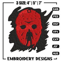 jason voorhees embroidery design, horror embroidery, horror design, embroidery file, logo shirt, digital download.