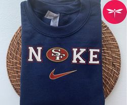 nike nfl san francisco 49ers logo embroidered sweatshirt, nike nfl sport embroidered sweatshirt, nfl embroidered shirt