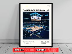 gainbridge fieldhouse print  indiana pacers poster  nba art  nba arena poster   oil painting  modern art   travel print