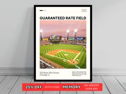 guaranteed rate field print  chicago white sox poster  ballpark art  mlb stadium poster   oil painting  modern art  trav