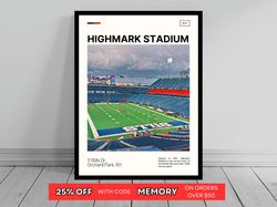 highmark stadium print  buffalo bills poster  nfl art  nfl stadium poster   oil painting  modern art   travel art print