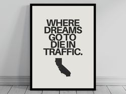 hilarious california meme print  california poster  minimalist state slogan  california silhouette  modern travel  keep