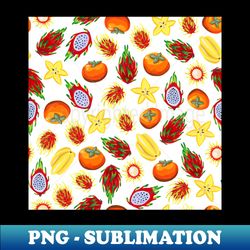 exotic fruit pattern in gouache - modern sublimation png file - unlock vibrant sublimation designs