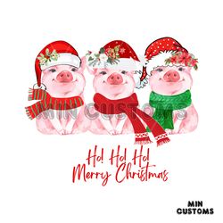 ho ho ho merry christmas pig santa hat png download