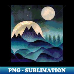 moon landscape - png transparent sublimation design - perfect for sublimation art