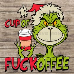 cup of fuckoffee grinch face svg graphic design file svg eps dxf png