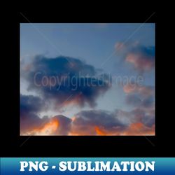 setting sun fluffy clouds in sky dreamy skyscape - trendy sublimation digital download - boost your success with this inspirational png download