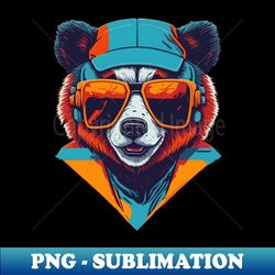 fashionable bear illustration - aesthetic sublimation digital file - unleash your inner rebellion