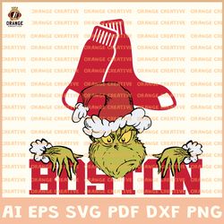 boston red sox svg files, mlb red sox logo clipart, grinch vector, svg files for cricut silhouette, digital