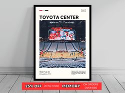 toyota center houston rockets poster nba art nba arena poster oil painting modern art travel art