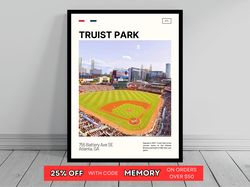 truist park atlanta braves poster ballpark art mlb stadium poster oil painting modern art travel art