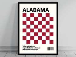 university of alabama crimson tide football fan alabama football poster funny crimson tide college stadium poster travel