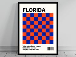 university of florida gators fan florida gators poster ncaa fan poster funny uf college poster art modern art travel