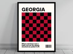 university of georgia football fan georgia bulldogs poster funny college football poster uga bulldogs modern travel