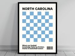 university of north carolina football fan north carolina tar heels poster ncaa football fan poster funny modern college