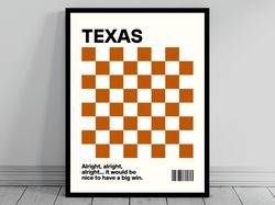 university of texas fan longhorns football poster funny college poster texas football fan art modern art travel art