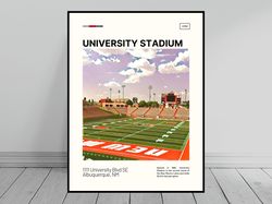 university stadium new mexico lobos poster ncaa stadium poster oil painting modern art travel art