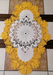 vintage crochet handmade table runner 76cm29.9inch*52cm 20.5inch
