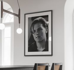 young leonardo dicaprio smoking poster, leonardo dicaprio print, bedroom decor, , movie star poster, vintage movie aesth