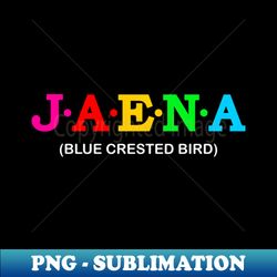 jaena - blue crested bird - trendy sublimation digital download - bring your designs to life