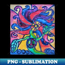 shining sun peace flower child - decorative sublimation png file - spice up your sublimation projects