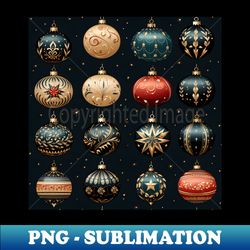 christmas decor 2 ornaments - exclusive png sublimation download - revolutionize your designs