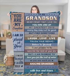 personalized blanket, to my grandson, fleece sherpa blankets, blanket with name, baby boys blanket, grandson gifts, gran