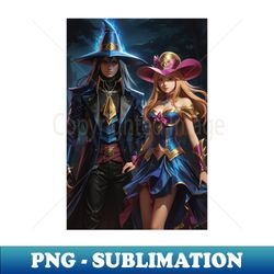 dark magician and dark magician girl mystical portrait - trendy sublimation digital download - fashionable and fearless
