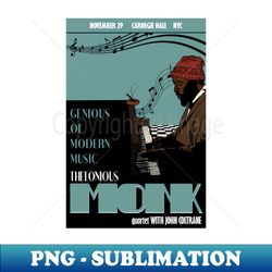 thelonious monk jazz poster - instant sublimation digital download - transform your sublimation creations