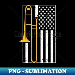 trombone american flag - high-quality png sublimation download - revolutionize your designs