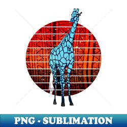 blue giraffe and african sun - elegant sublimation png download - unleash your creativity
