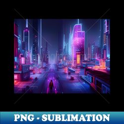 neon city night lights - retro png sublimation digital download - fashionable and fearless