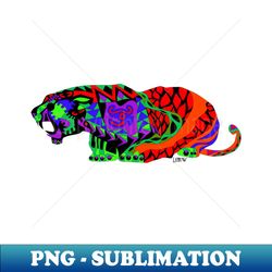 wild tiger ecopop in mexican totonac patterns art - elegant sublimation png download - perfect for personalization